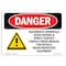 Signmission OSHA Danger Sign, 7" Height, 10" Width, Rigid Plastic, Hazardous Chemicals Avoid Vapors, Landscape OS-DS-P-710-L-2023 - alternate 1